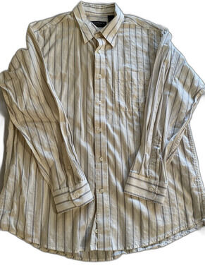 Barry Bricken Premier Shirt Men’s Size XXL Gray Stripe Long Sleeve